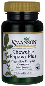 Swanson Premium Chewable Papaya Plus 90 Chewable Tablets