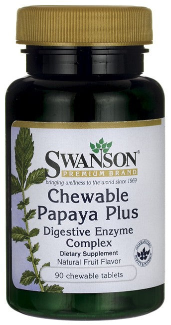 Swanson Premium Chewable Papaya Plus 90 Chewable Tablets