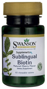 Swanson Premium Sublingual Biotin 5000mcg 60 Tablets