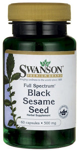 Swanson Premium Full-Spectrum Black Sesame Seed 500mg 60 Capsules