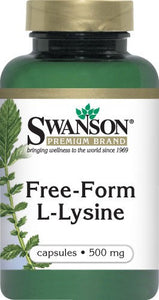Swanson Premium Free-Form L-Lysine 500mg 100 Capsules