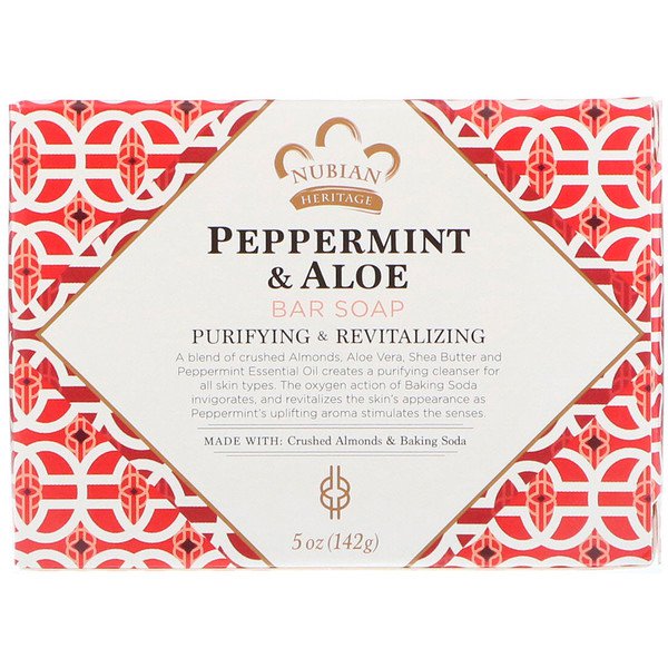 Nubian Heritage Peppermint & Aloe Bar Soap 5 oz (142g)