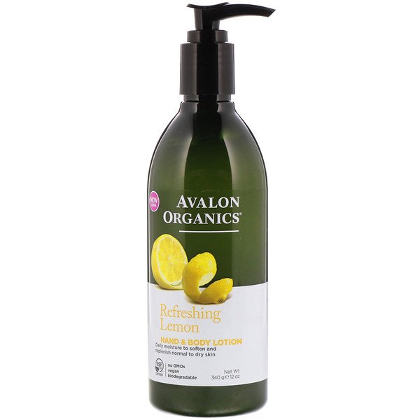 Avalon Organics Hand & Body Lotion Refreshing Lemon 12 oz (340g)