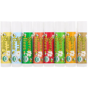 Sierra Bees Organic Lip Balms Combo Pack 8 Pack .15 oz (4.25g) Each