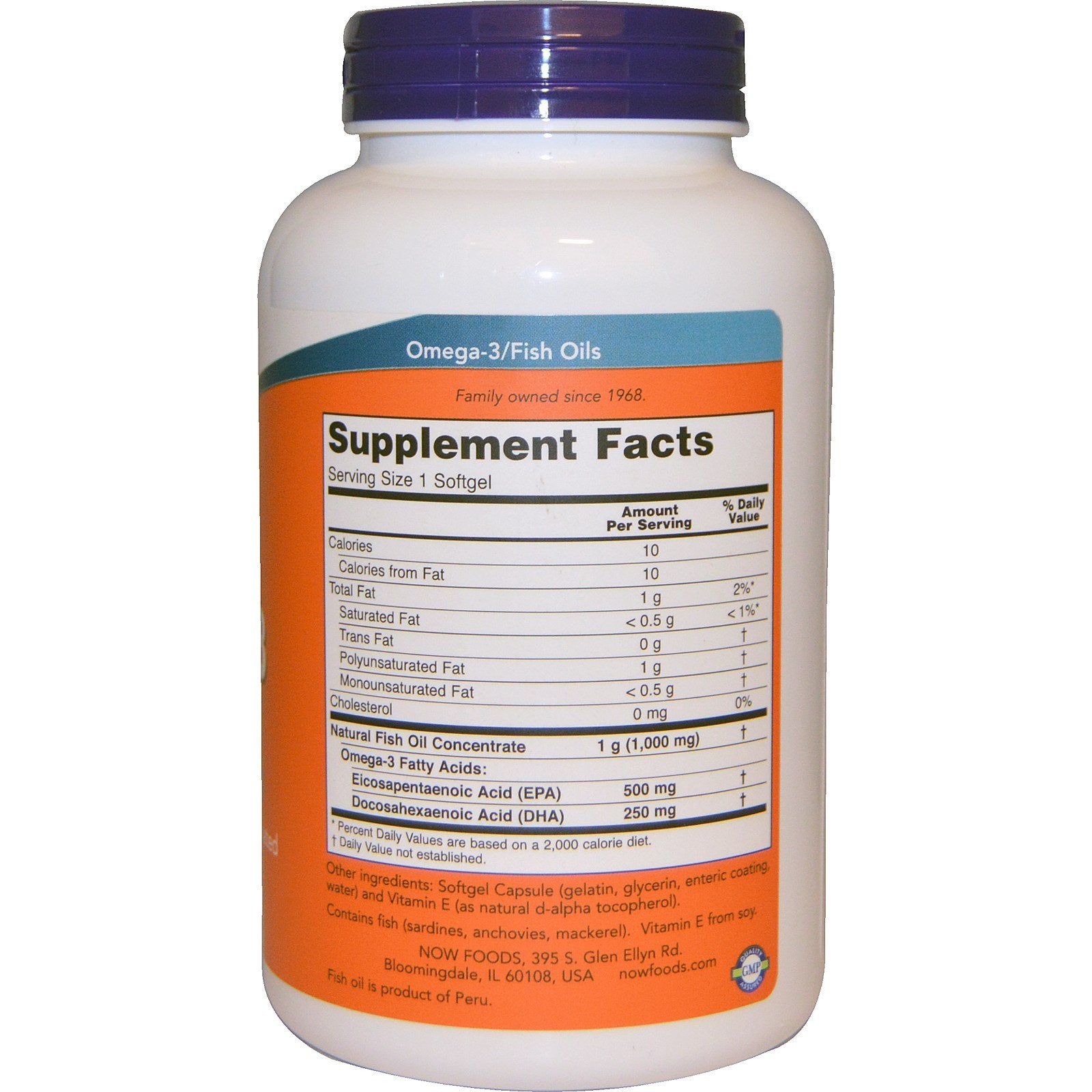 Now Foods Ultra Omega-3, 500 EPA/250 DHA 180 Softgels