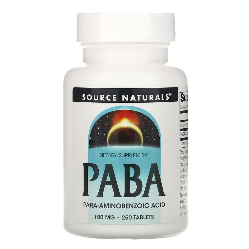 Source Naturals PABA 100 mg 250 Tablets - Dietary Supplement
