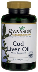 Swanson Premium Cod Liver Oil 250 Softgels - Vitamin Supplement