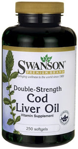 Swanson Premium Double-Strength Cod Liver Oil 250 Softgels
