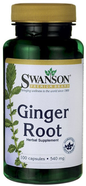 Swanson Premium Ginger Root 540mg 100 Capsules - Supplement