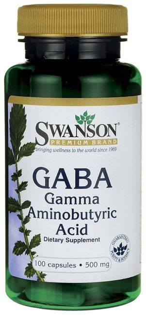 Swanson Gamma Aminobutyric Acid (GABA) 500Mg 100 Capsules