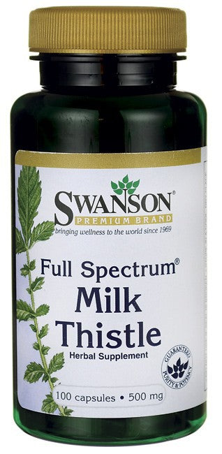 Swanson Premium Full-Spectrum Milk Thistle 500mg 100 Capsules