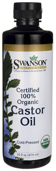 Swanson Premium Certified 100% Organic Castor Oil 474ml