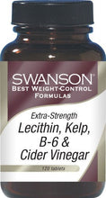 Load image into Gallery viewer, Swanson Best Weight-Control Formulas, Extra Strength Lecithin, Kelp, B-6 &amp; Cider Vinegar 120 Tablets