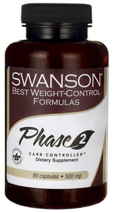 Swanson Best Weight-Control Formulas Phase 2 Carb Controller White Kidney Bean Extract 500mg 90 Capsules