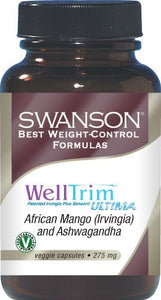 Swanson Best Weight-Control Formulas Welltrim iG Ultima African Mango IGOB131 & Ashwagandha 275mg 60 Veggie Capsules