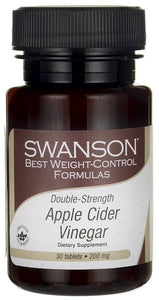 Swanson Best Weight-Control Formulas Double-Strength Apple Cider Vinegar 200mg 30 Tablets