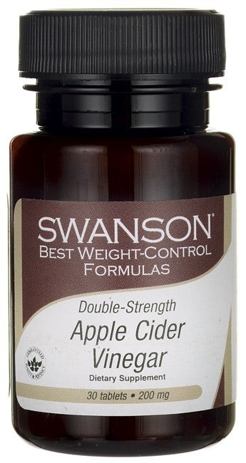 Swanson Best Weight-Control Formulas Double-Strength Apple Cider Vinegar 200mg 30 Tablets