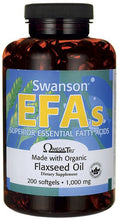 Load image into Gallery viewer, Swanson EFAs Flaxseed Oil (OmegaTru) 1000mg 200 Softgels