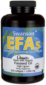 Swanson EFAs Flaxseed Oil High Lignan (OmegaTru) 200 Softgels