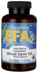 Swanson EFAs 100% Natural Cold-Pressed Wheat Germ Oil 60 Softgels