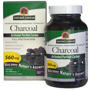 Nature's Answer - Charcoal Acivated Purified Carbon 560mg 90 Capsules