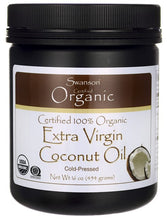 Load image into Gallery viewer, Swanson Certified 100% Organic Extra Virgin Coconut Oil 454gm