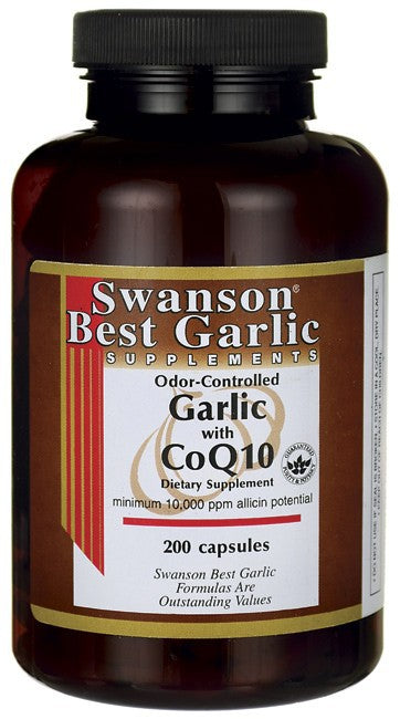 Swanson Best Garlic Supplements Garlic with CoQ10 200 Capsules