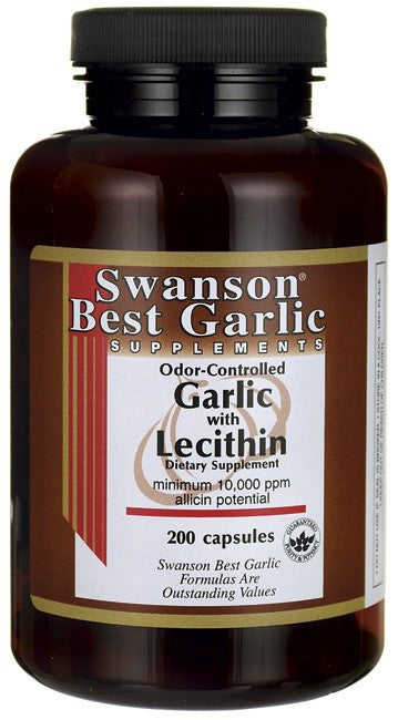 Swanson Best Garlic Supplements Garlic with Lecithin 600/380mg 200 Caspules