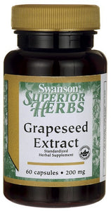 Swanson Superior Herbs Grapeseed 200mg 60 Capsules