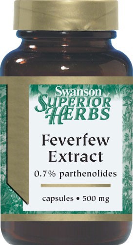 Swanson Superior Herbs Feverfew Extract Standardised 500mg 60 Capsules