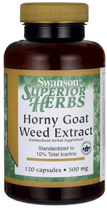 Swanson Superior Herbs Horny Goat Weed Extract 500mg 120 Capsules