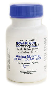 Swanson Homeopathy Arnica Montana 3X, 6X, 12X, 30X, 200X, 100 Tabs