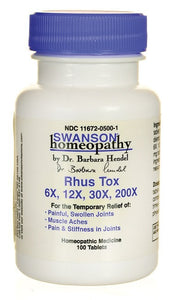Swanson Homeopathy Rhus Tox 6X 12X 30X 200X 100 Tabs - Supplement