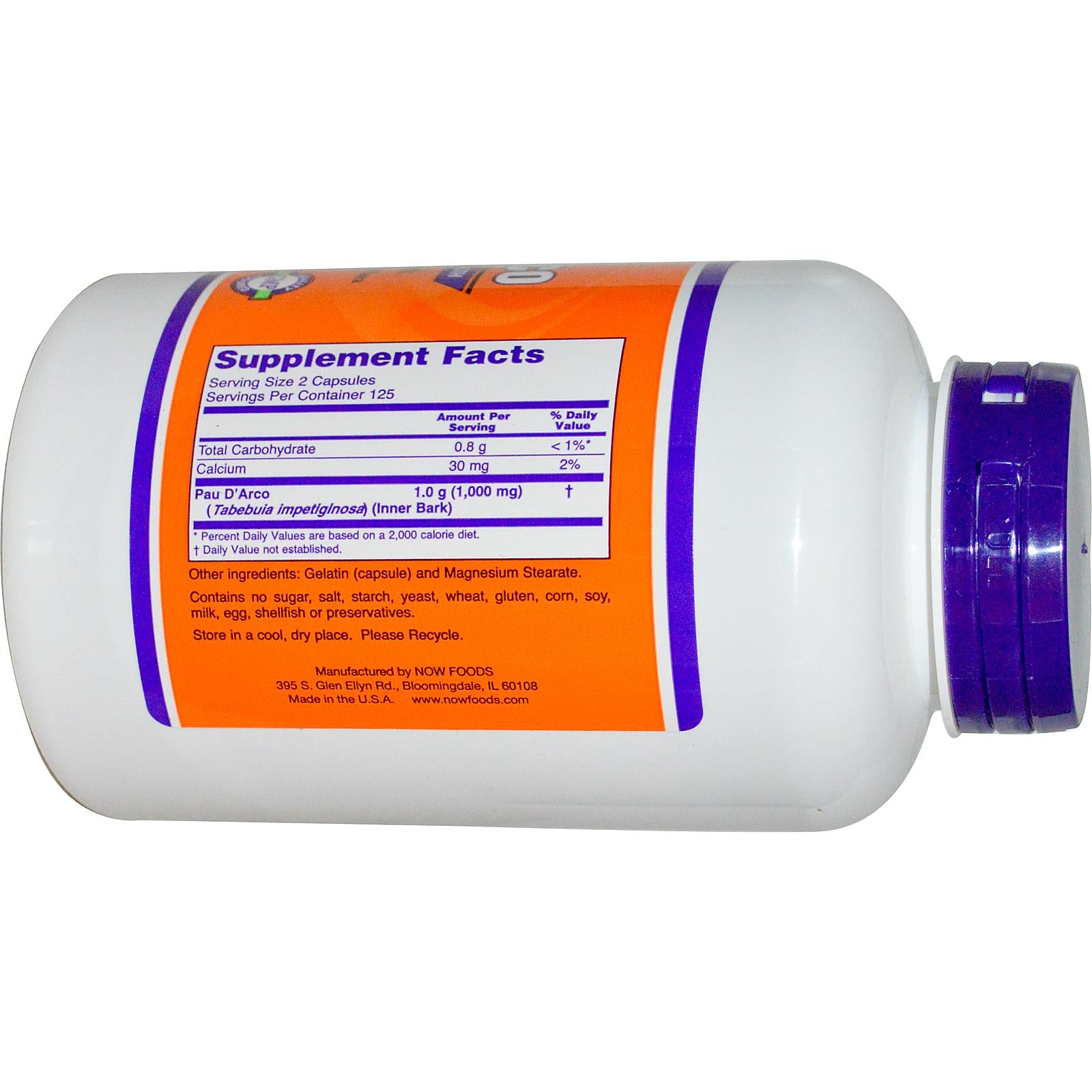 Now Foods, Pau D'Arco, 500mg, 250 Capsules