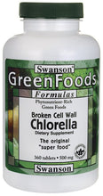 Load image into Gallery viewer, Swanson GreenFoods Formulas Broken Cell Wall Chlorella 500mg 360 Tablets