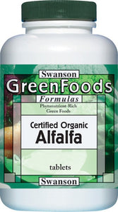 Swanson GreenFoods Formulas Certified Organic Alfalfa 500mg 360 Tablets