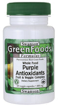 Load image into Gallery viewer, Swanson GreenFoods Formulas Whole Food Purple Antioxidants Fruit &amp; Veggie Complex 400mg 60 Veggie Capsules