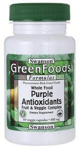 Swanson GreenFoods Formulas Whole Food Purple Antioxidants Fruit & Veggie Complex 400mg 60 Veggie Capsules