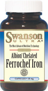 Swanson Ultra Albion Chelated Ferrochel Iron Glycinate 18mg 180 Capsules