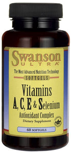 Swanson Ultra Vitamins A,C, E + Selenium (ACES) 60 Softgels