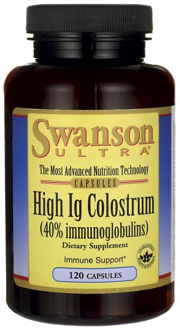 Swanson Ultra High Ig Colostrum 40% Immunoglobulins 500mg 120 Capsules