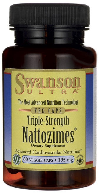 Swanson Ultra Triple Stength Nattozimes 195mg 6,750 FU 60 Veggie Capsules