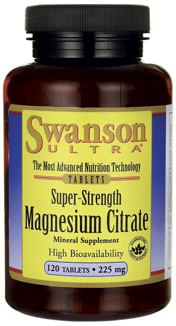 Swanson Ultra Super-Strength Magnesium Citrate 225mg 120 Tabs