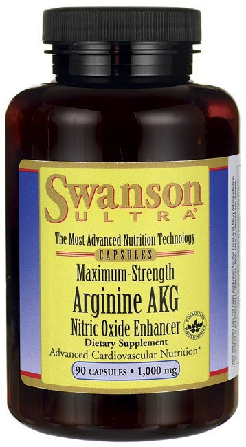 Swanson Ultra Maximum Strength Arginine AKG Nitric Oxide Enhancer 1000mg 90 Capsules