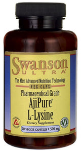 Swanson Ultra AjiPure L-Lysine Pharmaceutical Grade 500mg 90 Veggie Capsules