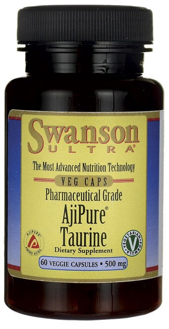 Swanson Ultra AjiPure Taurine Pharmaceutical Grade 500mg 60 Veg Caps