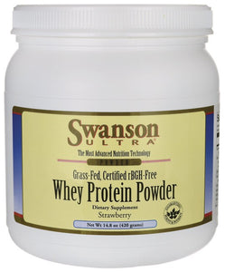 Swanson Ultra Grass-Fed Certified rBGH-Free Strawberry Whey Protein Powder 420gm