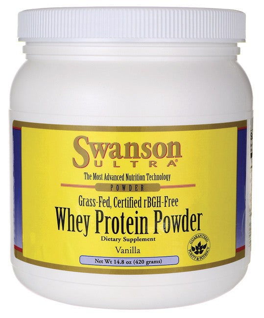 Swanson UItra Grass-Fed Certified rBGH-Free Vanilla Whey Protein Powder 420gm