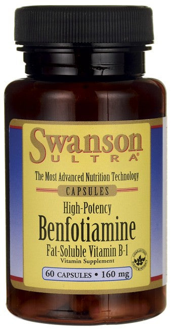 Swanson Ultra High-Potency Benfotiamine (Fat-Soluble Vitamin B-1) 160mg 60 Caps