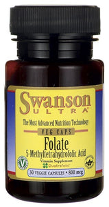 Swanson Ultra Folate (5-Methyltetrahydrofolic Acid) 800mcg 30 Veg Caps